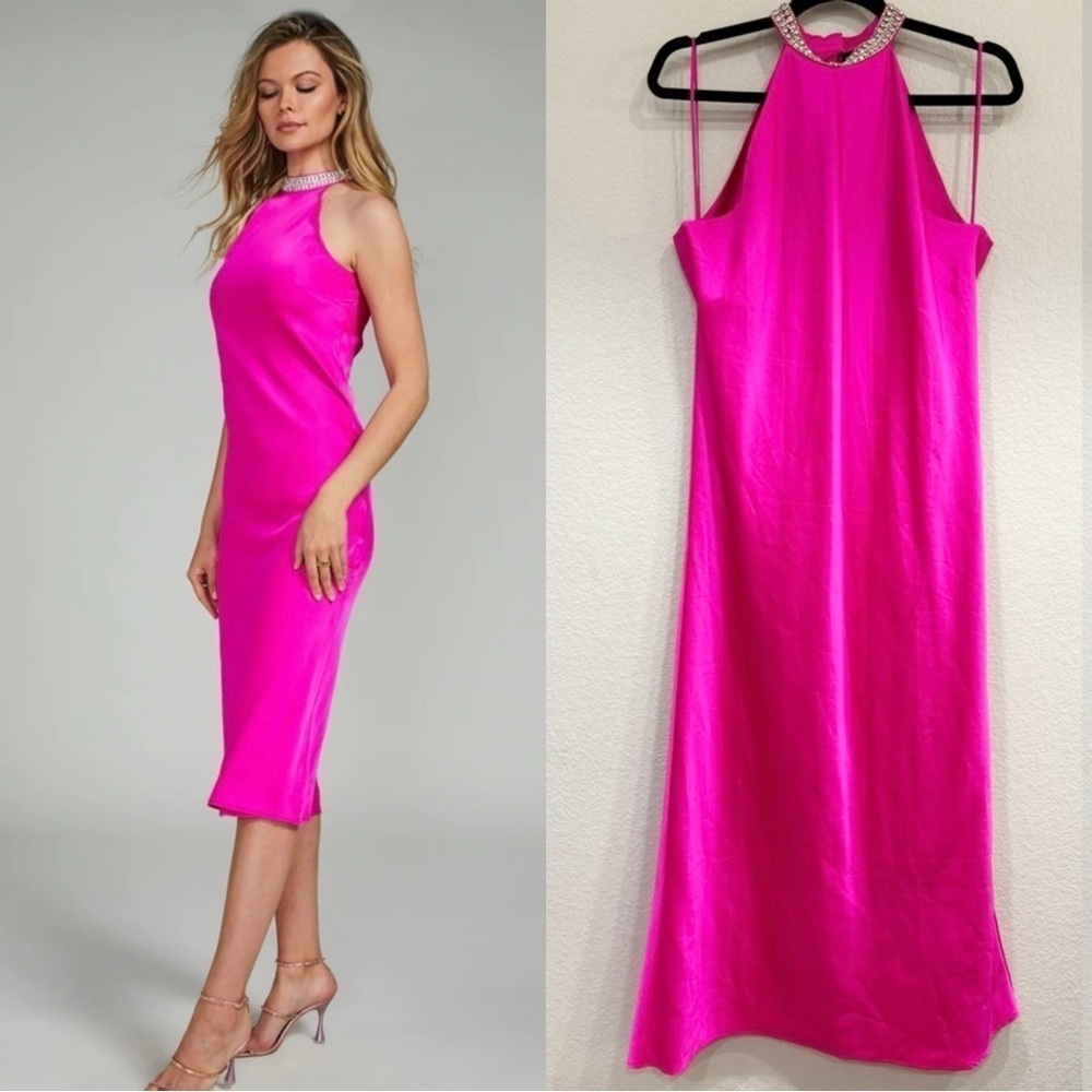 NWT Generation Love Hot Pink Josie Halter Dress